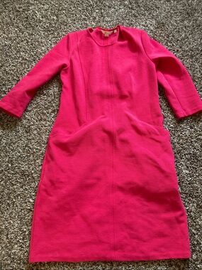 Boden Hot Pink Long Sleeve Shift Dress